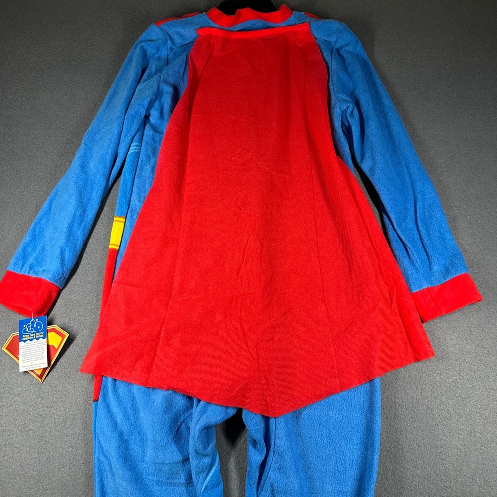 Superman Fleece Pajamas Boys L 10-12 Costume One Piece Flame Resistant NWT - Picture 10 of 10